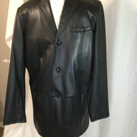 L Tall Bachrach Leather Jacket - Picture 4 of 11